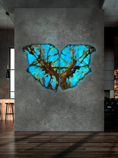 Illuminated stone slabs